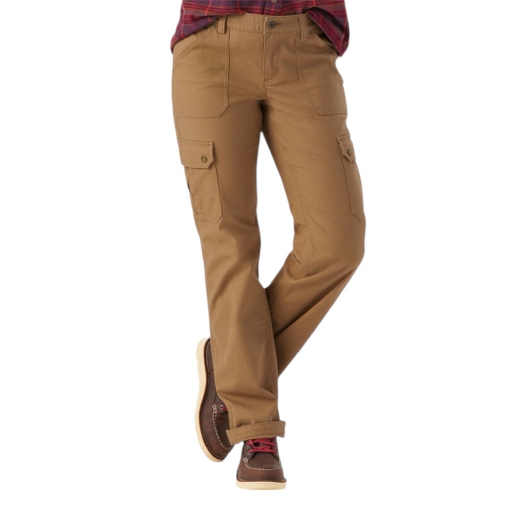 Duluth Trading Women Fire Hose CurveSetter Straight Leg Cargo Work Pants 14/29